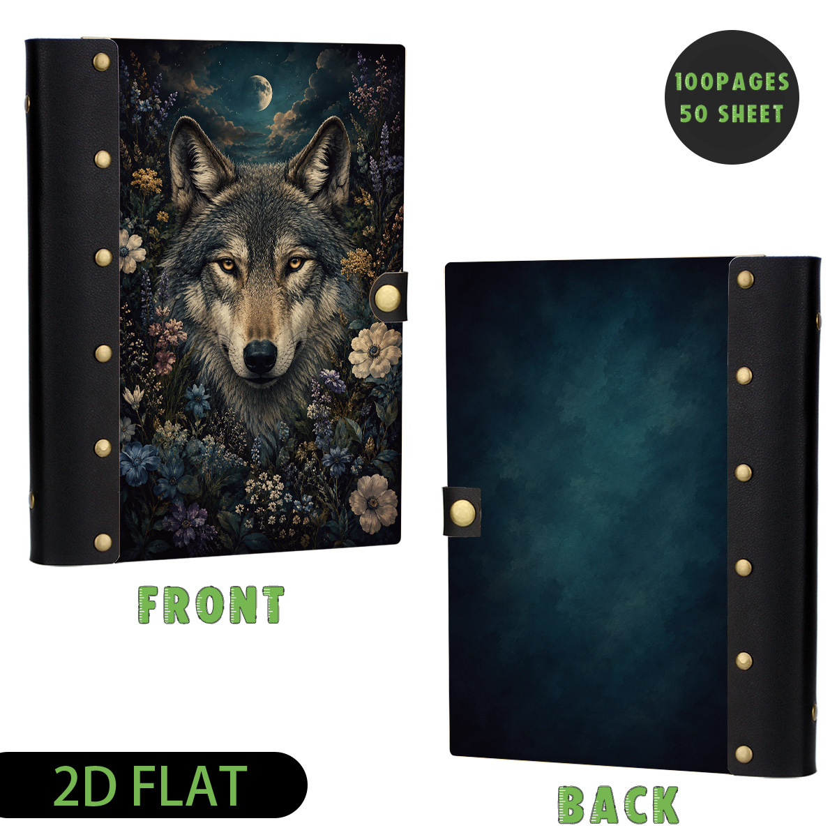 1PC Wolf Moon Hardcover Notebo - огляд і ціна Journal Leather Hardcover