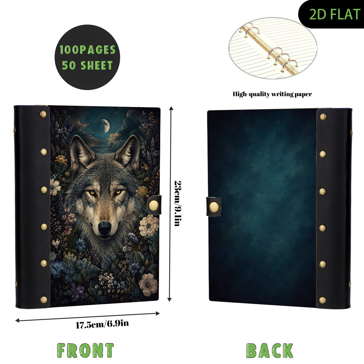 1PC Wolf Moon Hardcover Notebo - огляд і ціна Journal Leather Hardcover