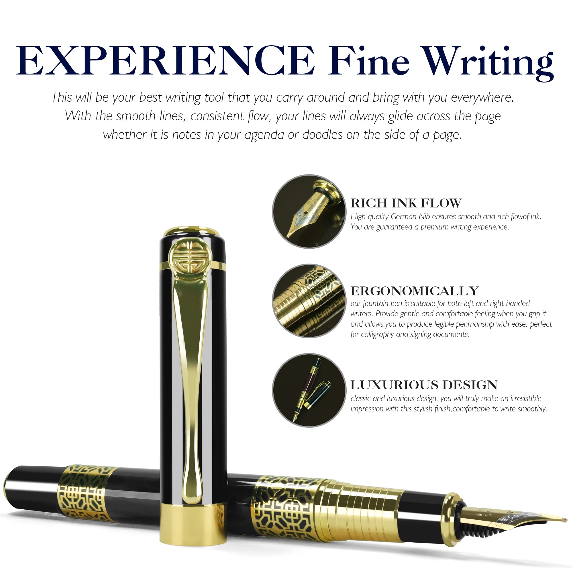 Retro Metal Fountain Pen F Nib - огляд і ціна Stationery Supplies Business